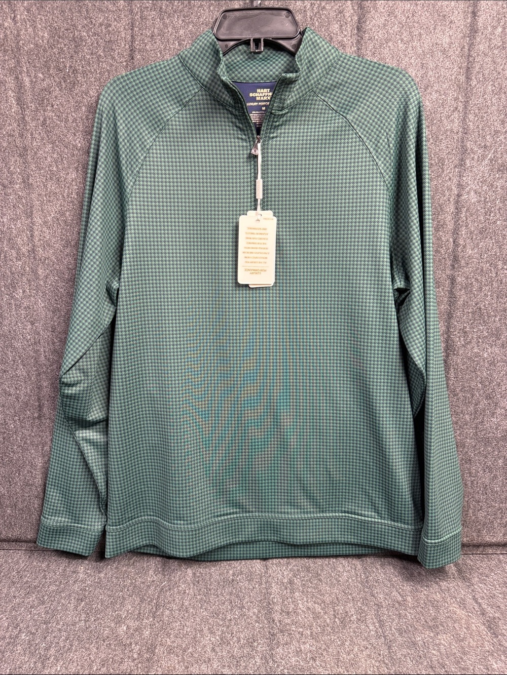 Hart Schaffner Marx Green Textured Quarter-Zip Pullover